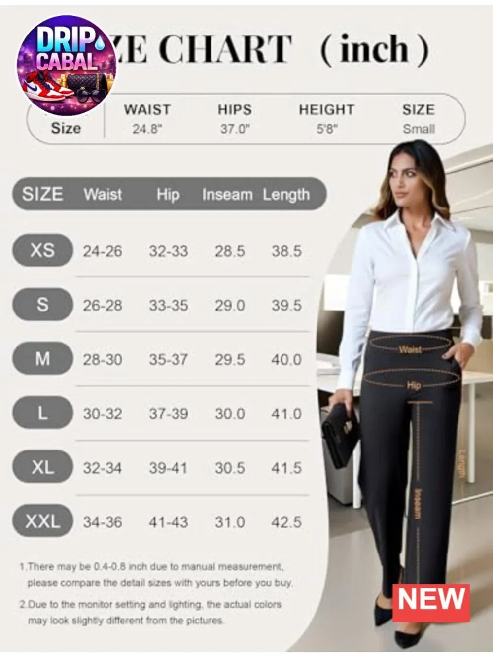 Wide Leg Pull On Dress Pants Stretchy Work Trousers 4 Pockets